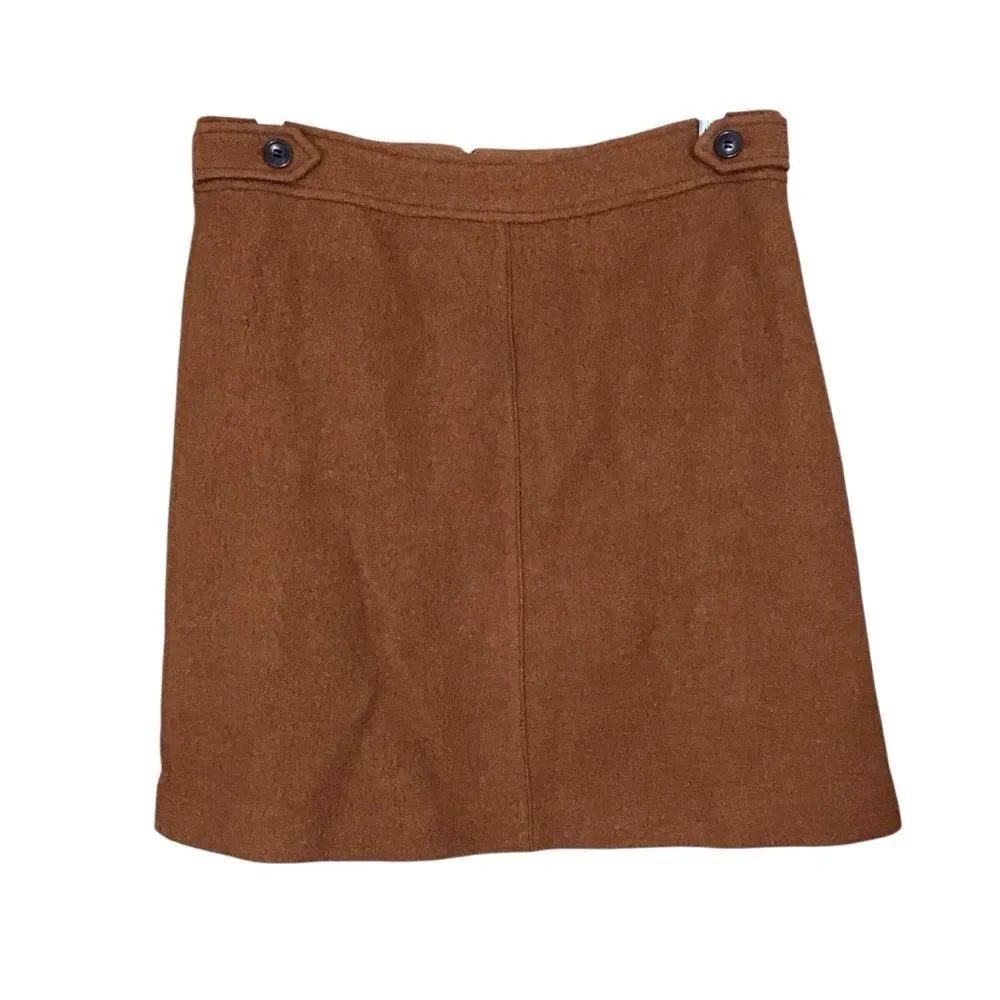 Ann Taylor‎ LOFT Skirt Lined Wool Blend Rust Mini 8T NWT
